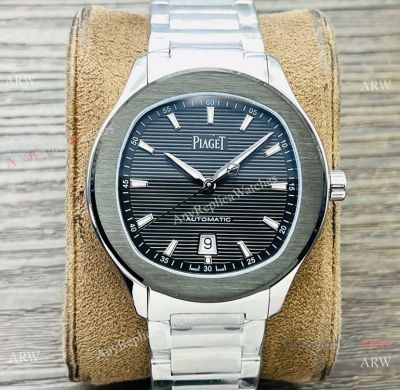 Swiss Grade Replica Piaget Polo 9015 Auto Ss Black Bezel Thinnest Watch